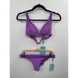 NWT Hello Molly Twilight Mirage Swimwear Set Women's 14 XL Purple Lined Stretchy